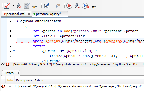 XQuery validation