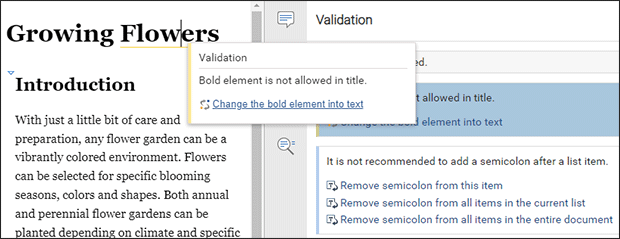 Automatic Validation with Quick Fixes