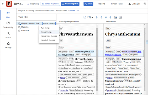 Web-Based Merge Interface