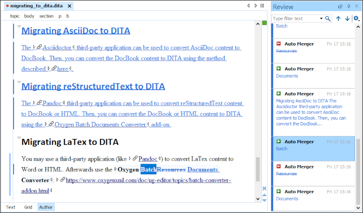 Comparing Documents with Change Tracking