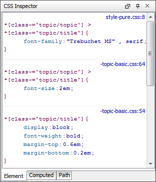 CSS Inspector View