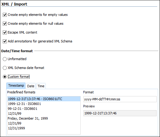 The Database/Import Dialog