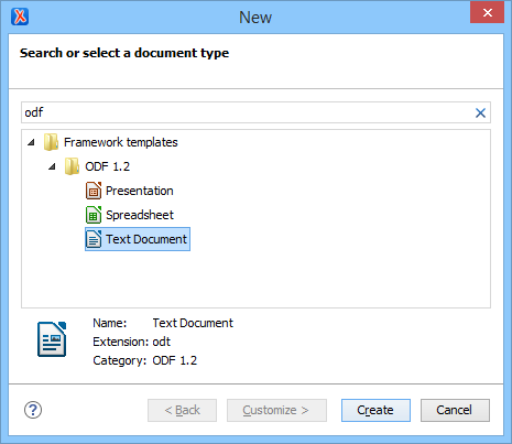 ODF file templates