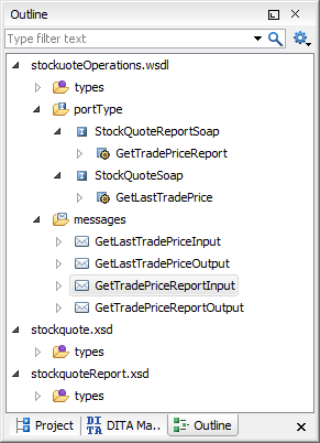 WSDL Outline View