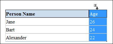 Table selection