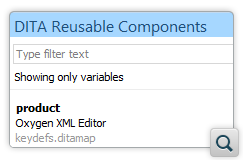 Improvements to DITA Reusable Components View