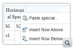 Optimized Context Menu for Tables