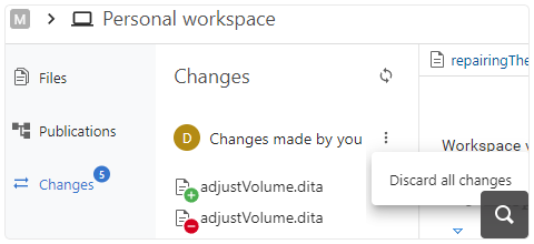 Discard All Changes in Your Workspace