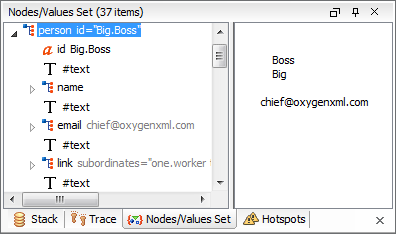 Nodes values view