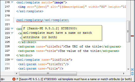 XSLT Validation Error